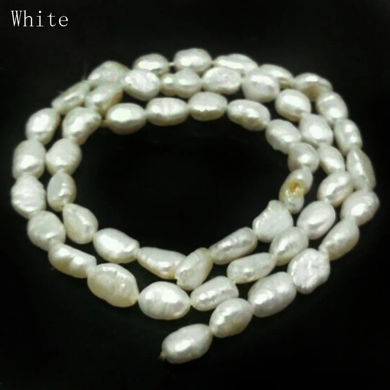 

16 inches 6-7mm Natural White Barqoue Rice Nugget Pearl Loose Strand