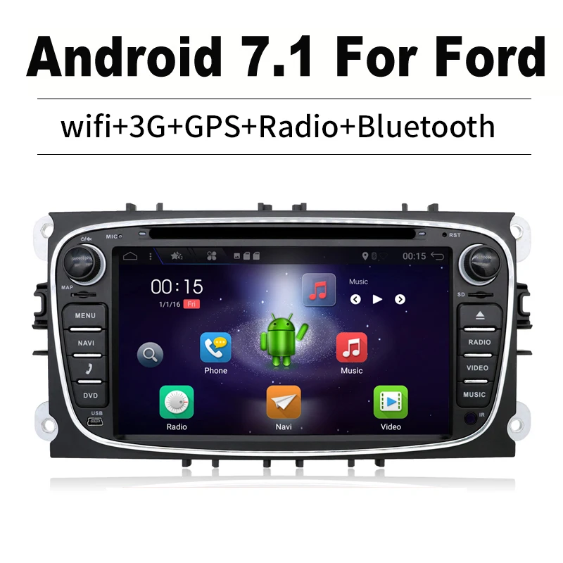 2 din Android 7 1 for ford focus 2 DVD Player GPS Navigation Wifi font b