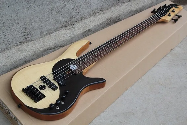 

Factory 5 Strings ASH Electric Bass Guitar with Black Hardwares,Neck-Thru-Body,Dots Inlay,Maple Fretboard,can be customized