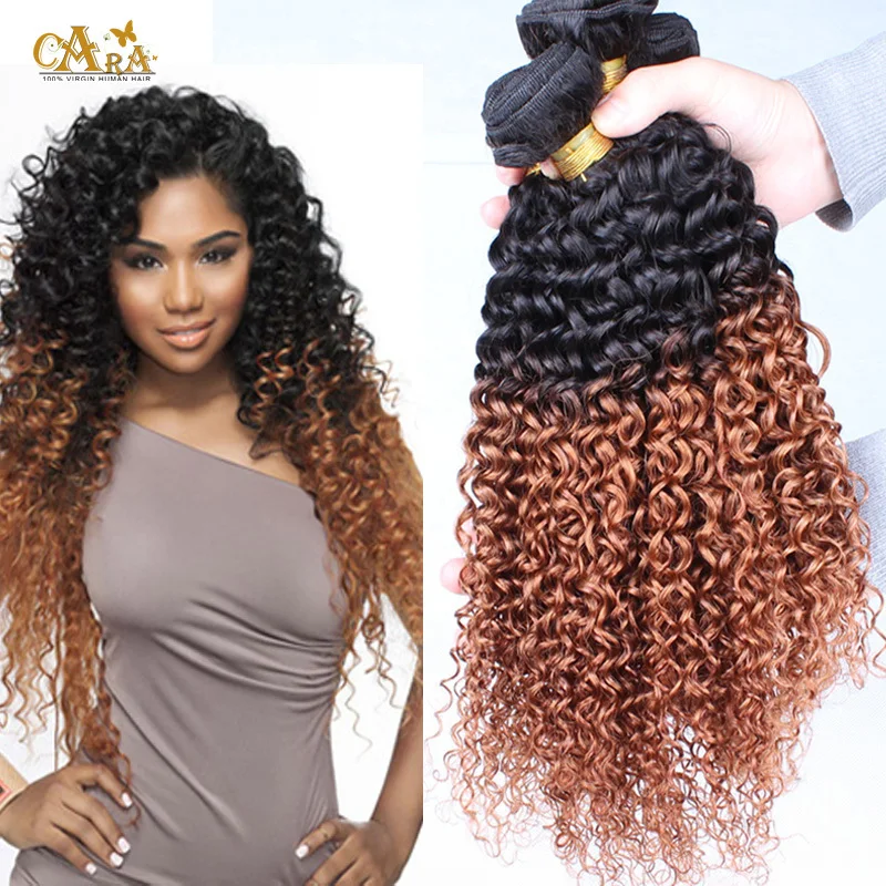 7a Ombre Hair Weave Bundles Kinky Curly Ombre Human Hair