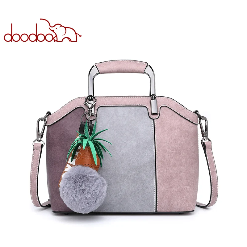 DOODOO المرأة بو الجلود حقيبة يد الإناث الكتف Crossbody حقائب السيدات الأعلى مقبض حقيبة شرابة موجة اللون 2019 حمل حقيبة ساع