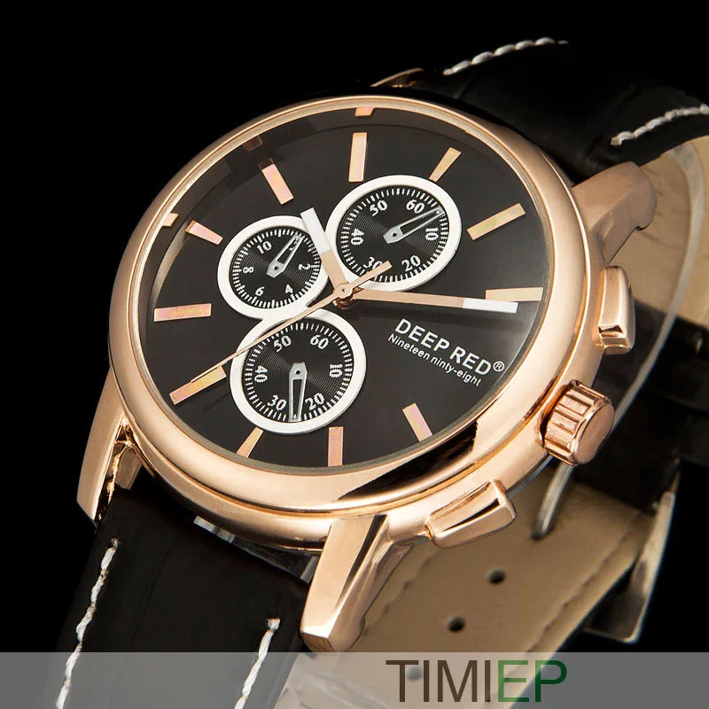 Buy All Black Leather Strap Watch Men Dress Watches