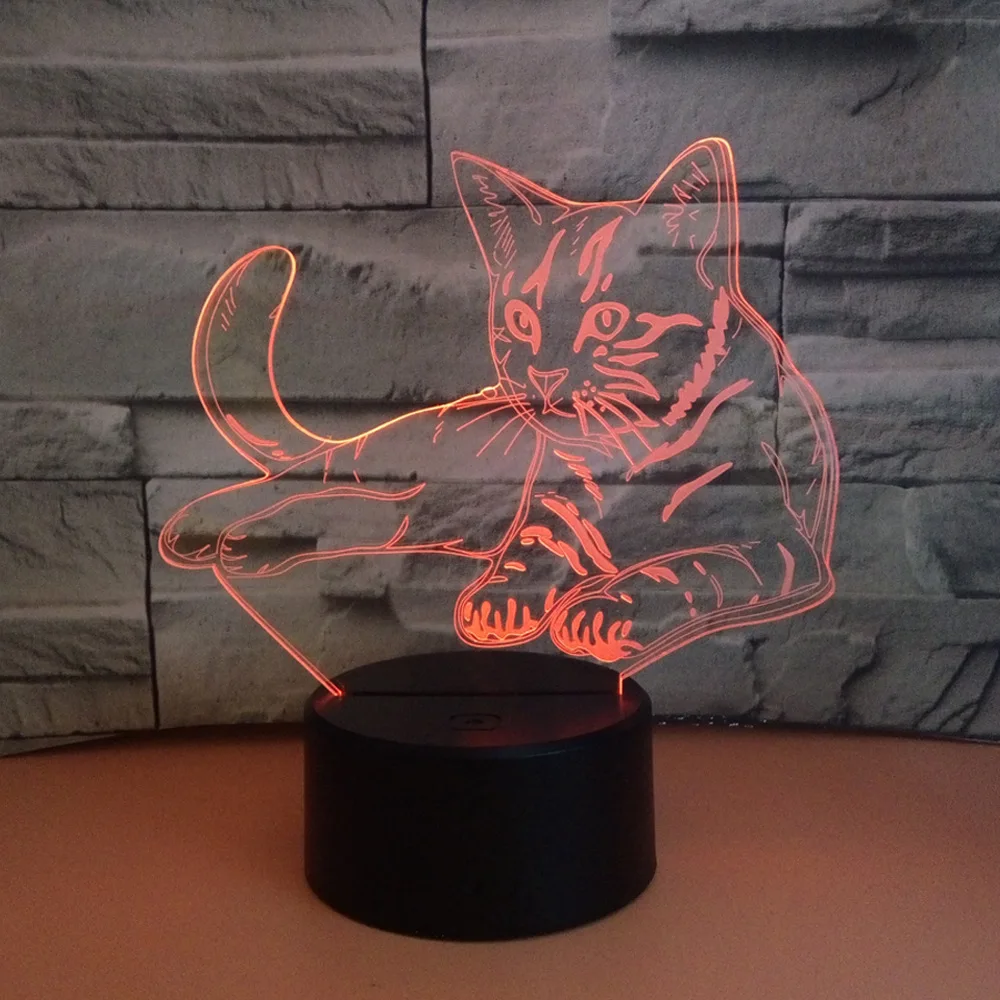 

Cat 3d Lamp 7 Color Led Night Lamps For Kids Touch Led Usb Table Lampara Lampe Baby Sleeping Nightlight