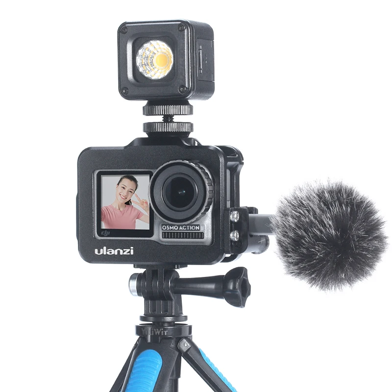 ULANZI OA 1 металлический Vlog клетка для DJI Osmo действие с микрофоном холодной обуви GoPro
