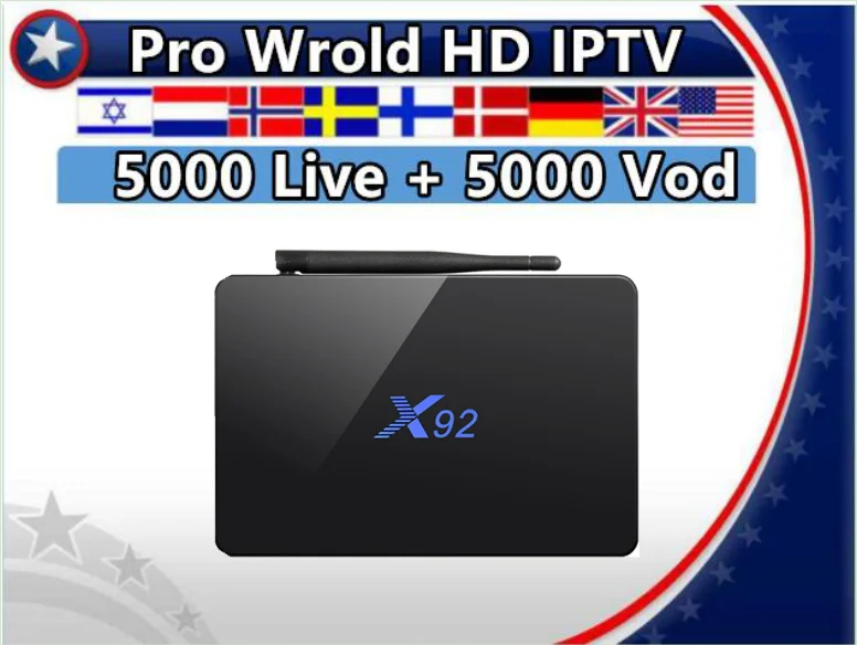 

X92 Android 7.1 S912 Smart TV Box&Pro World HD Subscription Nordic France Netherlands Israel Arabic Hebrew IPTV TV Box