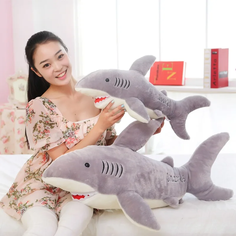 Soft Plush Stuffed Animal Shark Toy Dolls Gray Shark Plush Toys High