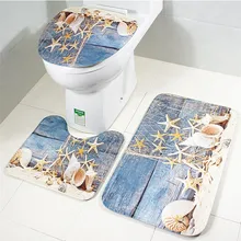 Новое поступление 3 шт./компл. Ванная комната Нескользящая подставка коврик+ крышка унитаз+ коврик для ванной#30