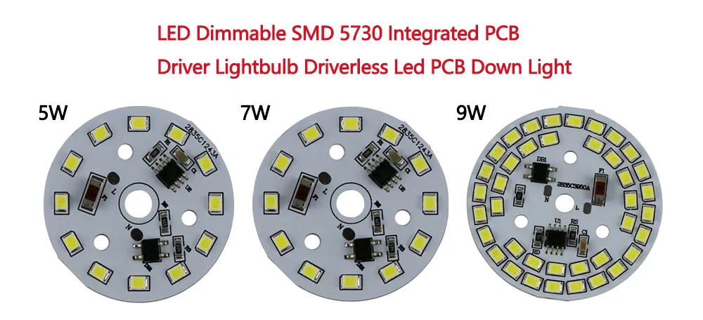 Светодиодный модуль pcb с регулируемой яркостью, 24 Вт, 30 Вт, 36 Вт, 50 Вт, светодиодная лампа, 100 Вт, светодиодный светильник с высоким заливом, встроенный драйвер, 5730 в сборе, светодиодный потолочный светильник