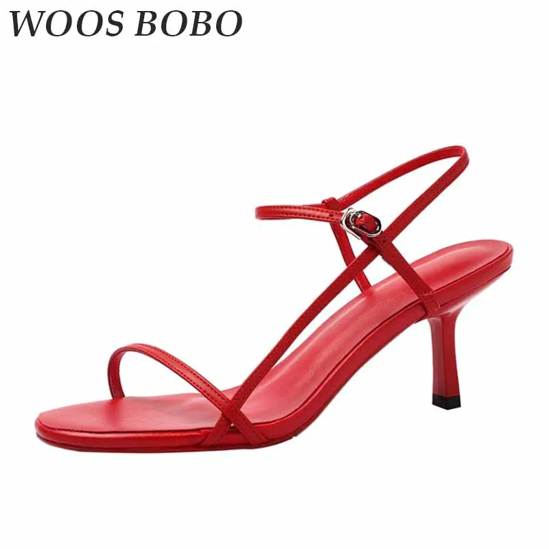

Sandales Femme 2019 Nouveau Summer Fashion High Heels Sandals Sexy Open Toe Womens Red Wedding Shoes Party Shoes Plus Size 33-43