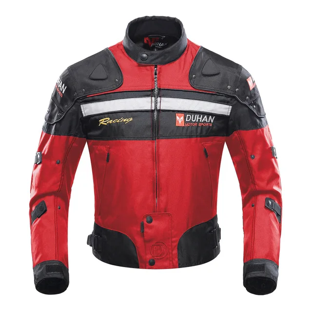 DUHAN мотоциклетная куртка для верховой езды ветрозащитная мотоциклетная Защитная Экипировка для всего тела осенние зимние мото костюмы - Цвет: Red jacket