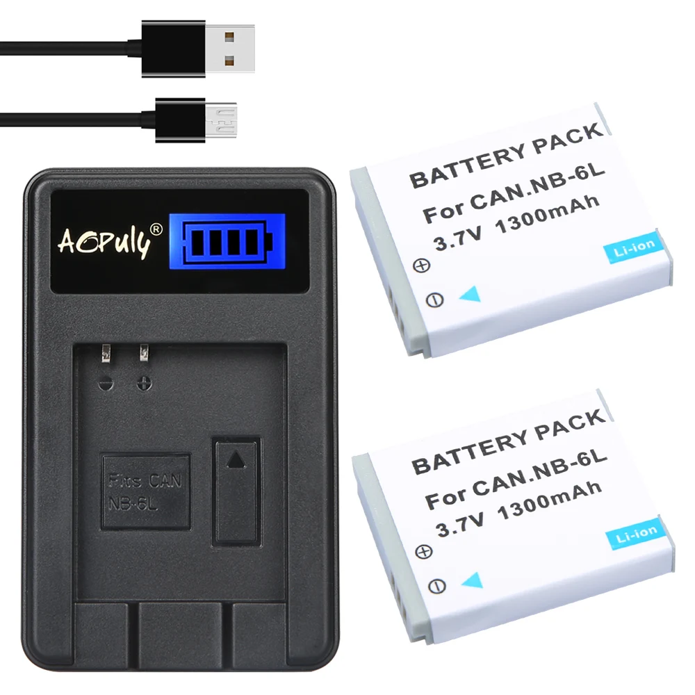 AOPULY 2 1300 MAh NB 6L NB 6L NB6L USB Canon IXUS 310