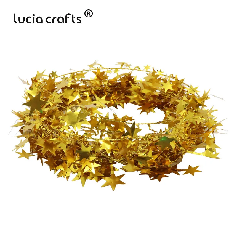 Lucia crafts 7,5 м/рулон подвесная Рождественская елка пентаграмма железная проволока гирлянда домашнее рождественское украшение H0358