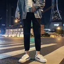 Мужские брюки-карго в стиле пэчворк с карманами, брюки для бега, мужские брюки в стиле хип-хоп, модная повседневная Уличная одежда