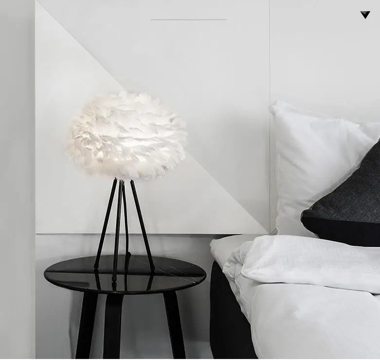 Фото bedroom floor lamp ZA Fashion personality creative white feathers A1 Nordic headboard simple ZL348 | Освещение