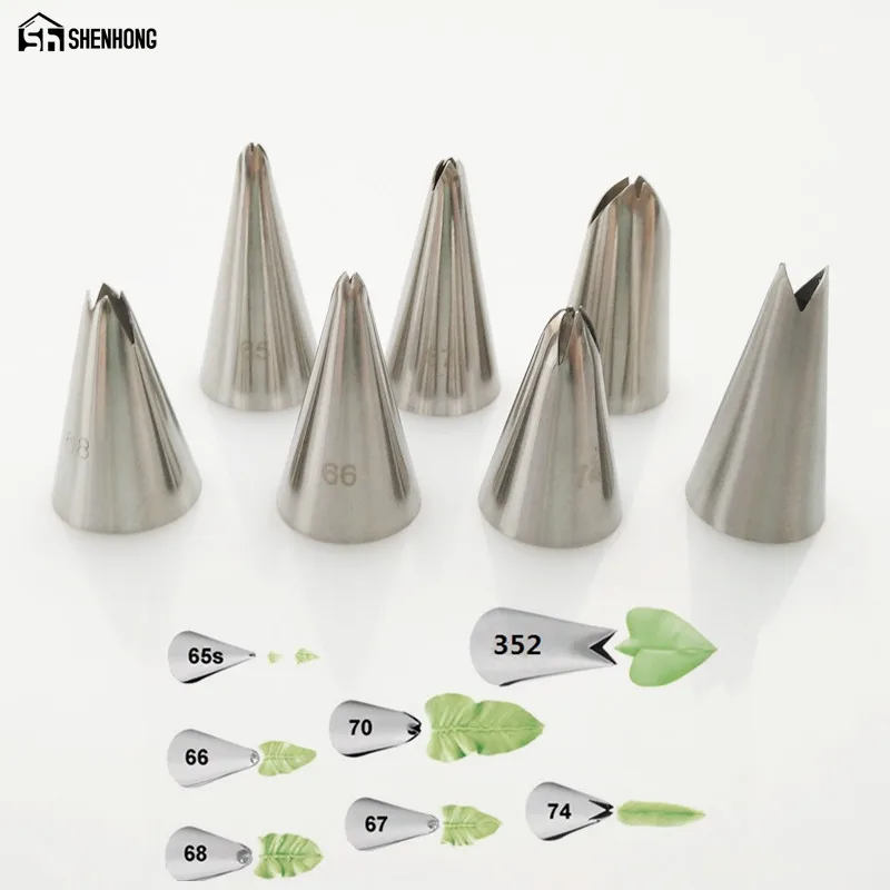 

SHENHONG Leaves Tips Icing Piping Nozzle Leaf Tips Korea Stainless Steel Pastry Cake Decoration For the Kitchen Baking Tools
