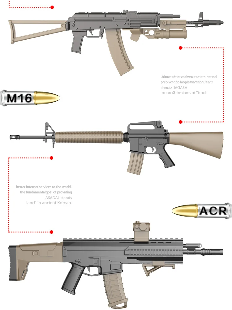 Modelo de Arma Armas de Simulação Modelo de Montagem de Plástico para a Figura de Ação Ak47 Ak74 Akm Arc m4 M16 Pintura Militar 6 Pçs - Set 1:6 4 High Quality Brinquedos e hobbies