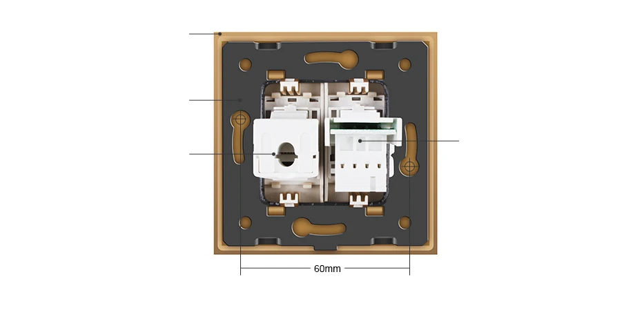 Livolo manufacture7 цветов кристальная стеклянная панель, 2 банды стены тел и Com розетка/розетка C791TC-11 без адаптера штепсельной вилки, без логотипа