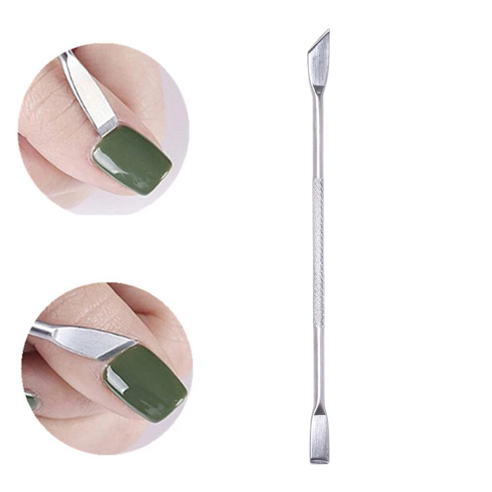 

Stainless Double Sided Spoon Pusher Manicure Art Tools Remover Stick Finger Cuticula Dead Skin Cleaner