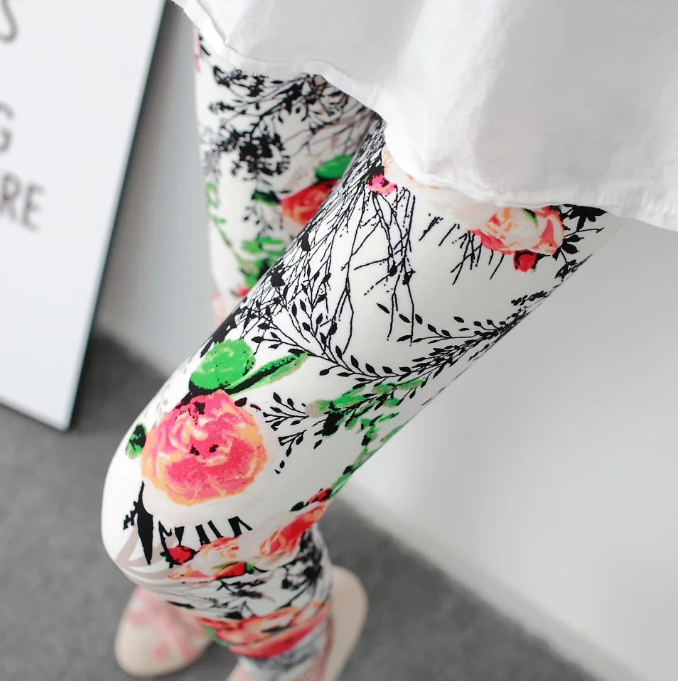 Женские эластичные леггинсы с цветочным принтом до щиколотки|pants leggins|brand legginsfashion