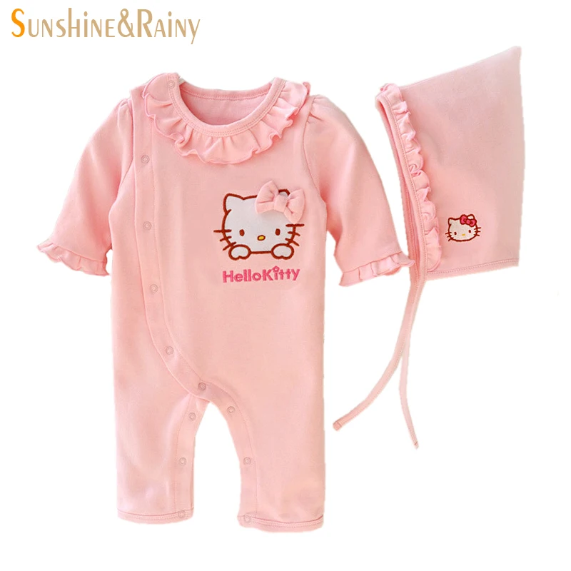 Одежда для маленьких девочек комплекты одежды новорожденных Hello Kitty подарки