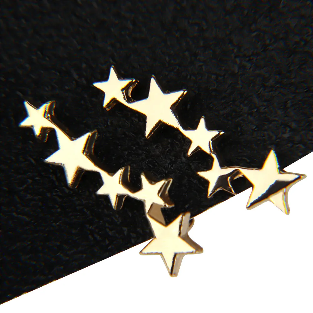 

1Pair Tiny Stars Stud Earrings for Women Golg Silver Alloy Ear Climber Cuff Earrings Fashion Jewelry Girl Gift Wholesale