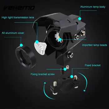 

Vehemo Auxiliary Lamp Fog Light Motorcycle Headlights LED Spotlight Front Lamp Super Bright LED Headlight Replacement