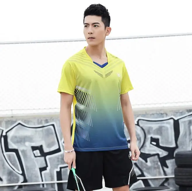 Camiseta mujer мужские/женские бадминтон и теннисные майки+ шорты, теннисные майки для настольного тенниса, спортивные рубашки для мужчин, теннисные костюмы