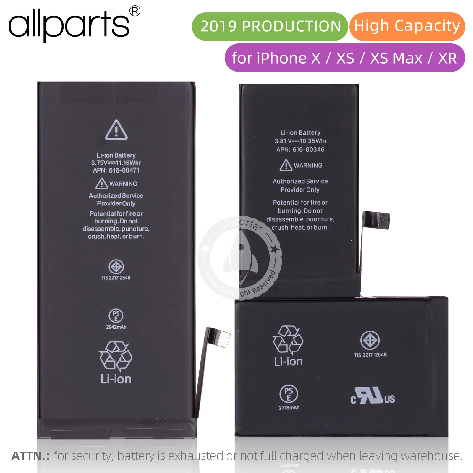 

2019 OEM Battery For iPhone X Battery Replacment For iPhone XS Battery XS Max XR Battery Pack High Capacity