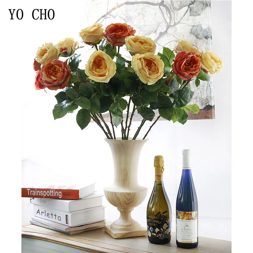 roses artificial flower fake flower silk peonies  (9)