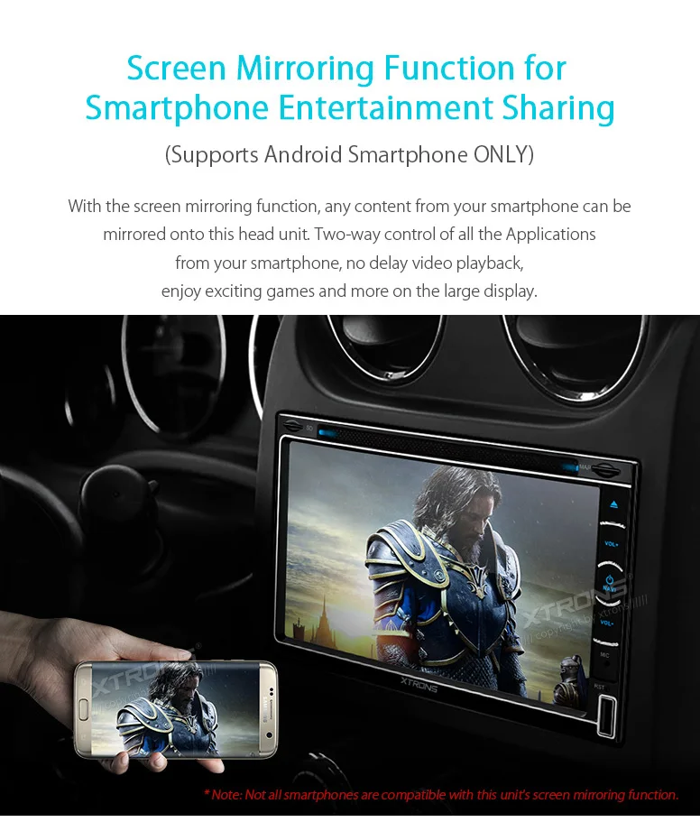 Sale XTRONS Universal 6.95" HD Digital Touch Screen Double Din Car autoradio Stereo Radio DVD Player GPS Navigation SD USB SWC 1080P 8