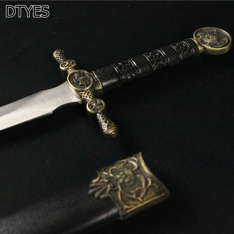 Маленький домашний декоративный меч, кожаные ножны и ручки, косплей ...