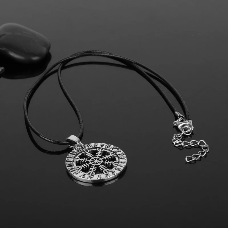 Mochun الأزياء فايكنغ أودين في رمز قلادة قلادة فايكنغ نورس الروني الرونية vegvisir البوصلة قلادة Necklace-30