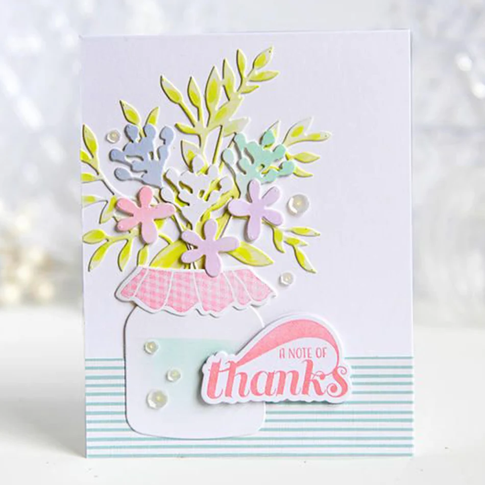 

YaMinSanNiO Jar Flowers Metal Cutting Dies New 2019 for Craft Dies Scrapbooking Album Embossing Stencil Die Cut Paper Card Decor