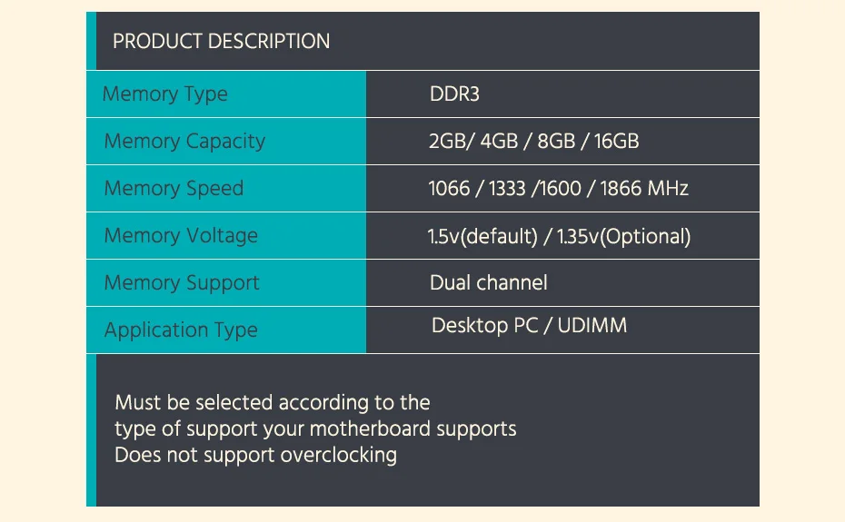 HEORIADY ddr3 8 gb ram 1600 pc gamer материнская плата PC3-12800 240pin 1,5 v sdram