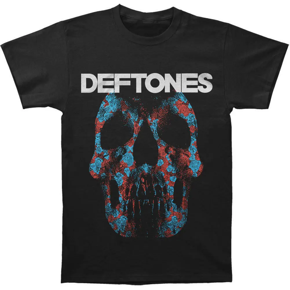 Deftones-Minerva Rose Skull-официальная Мужская черная футболка импортная с коротким рукавом