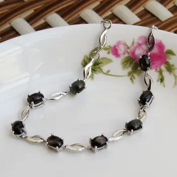 

2017 New Qi Xuan_Free Mail Starlight Dark Blue Stone Bracelets_S925 Solid Silver Fashion Bracelets_Manufacturer Directly Sales