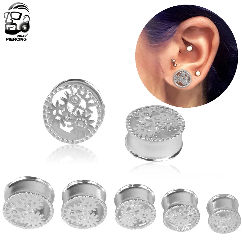 

Pair Gear Stainless Steel Ear Tunnel Ear Plugs and Gauges Flesh Expansor Oreja Ear Expander Reamer Real Septum Piercing