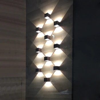 

IP65 Waterproof 6W Out/indoor Led Wall Lamp modern Aluminum Adjustable Surface Mounted Cube Garden Porch Light Up down Wall Lamp