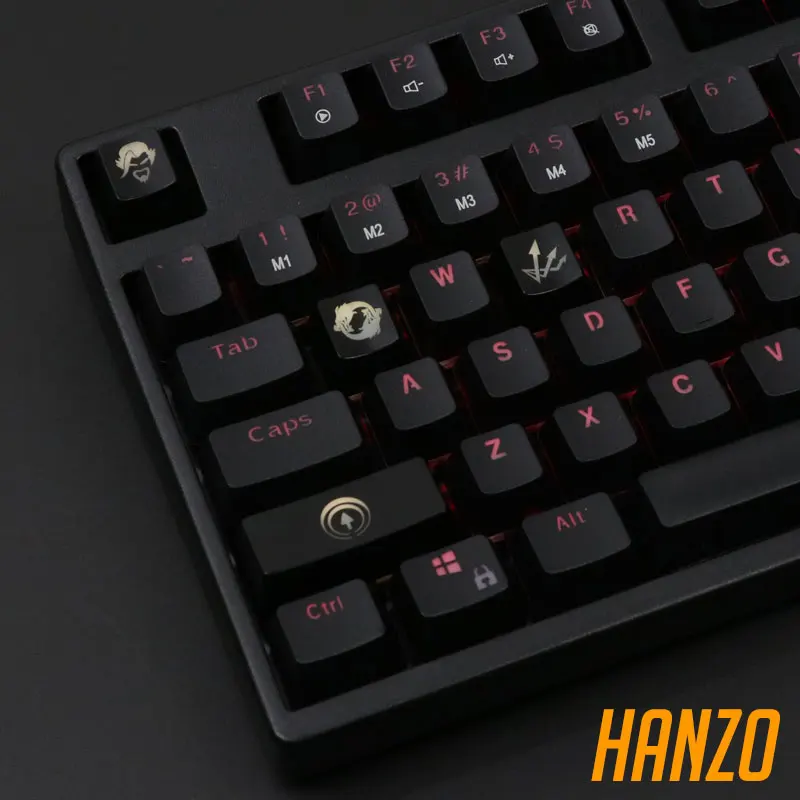 [Keycaps] 4 клавиши Overwatch gamer theme keysets подсветка OW keycaps ABS etched Keycap shine-сквозная для механической клавиатуры ANS