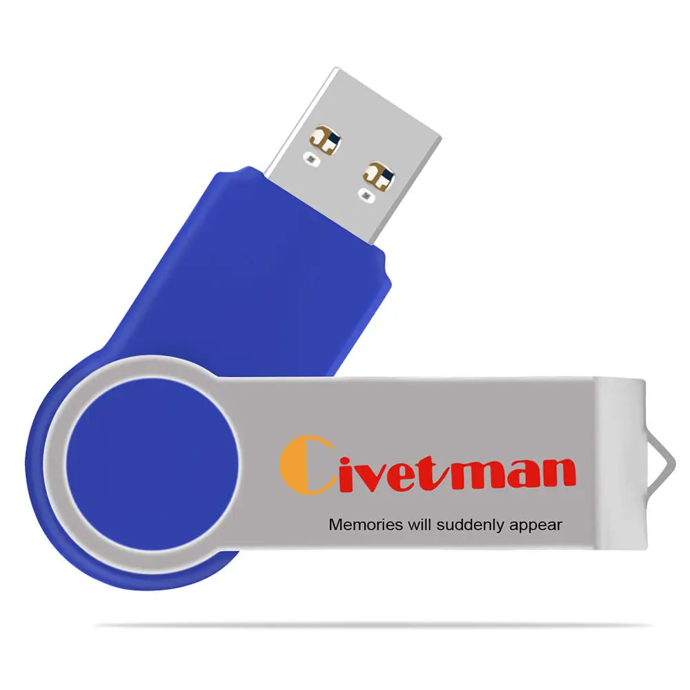 Civetman USB флеш-накопитель 32 ГБ вращающийся металлический USB 3,0 флеш-накопитель 128 г флеш-накопитель высокоскоростной usb-флеш-накопитель 64 ГБ флеш-накопитель - Цвет: blue