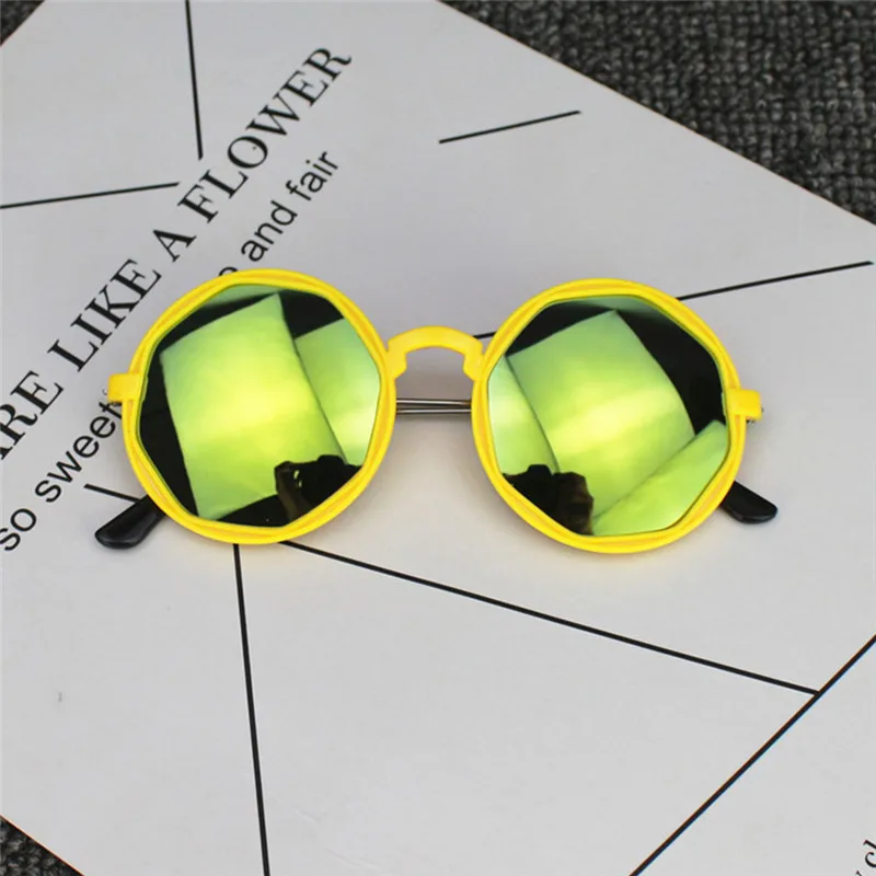 Korean Streetwear Kid Boy Girl Colorful Sunglasses Round Reflective Glasses Children UV400 Sunglasses Frame Toy Gift Accessories - Цвет: E