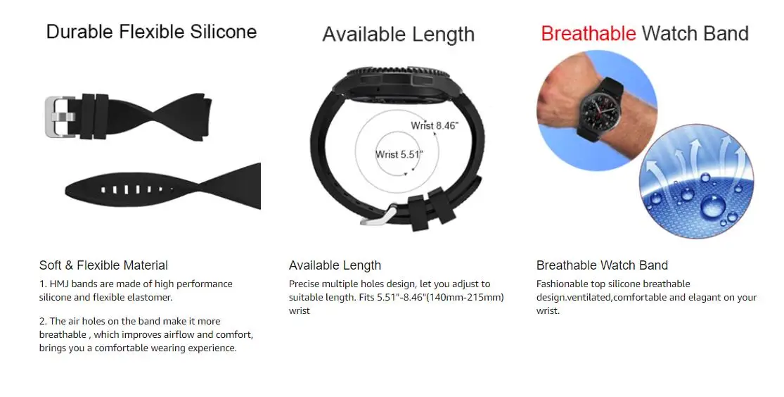 22 мм ремешок для samsung gear S3 Frontier классические часы силиконовый браслет спортивные силиконовые полосы ремешок для samsung Galaxy Watch 46 мм