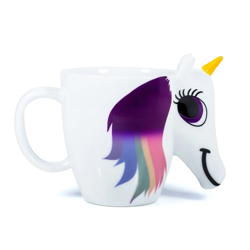 New 3D Unicorn Ceramic Color Changing Mug Original Heat Sensitive Magic Creative Cartoon Cute Gift Ceramic Coffee Cups
