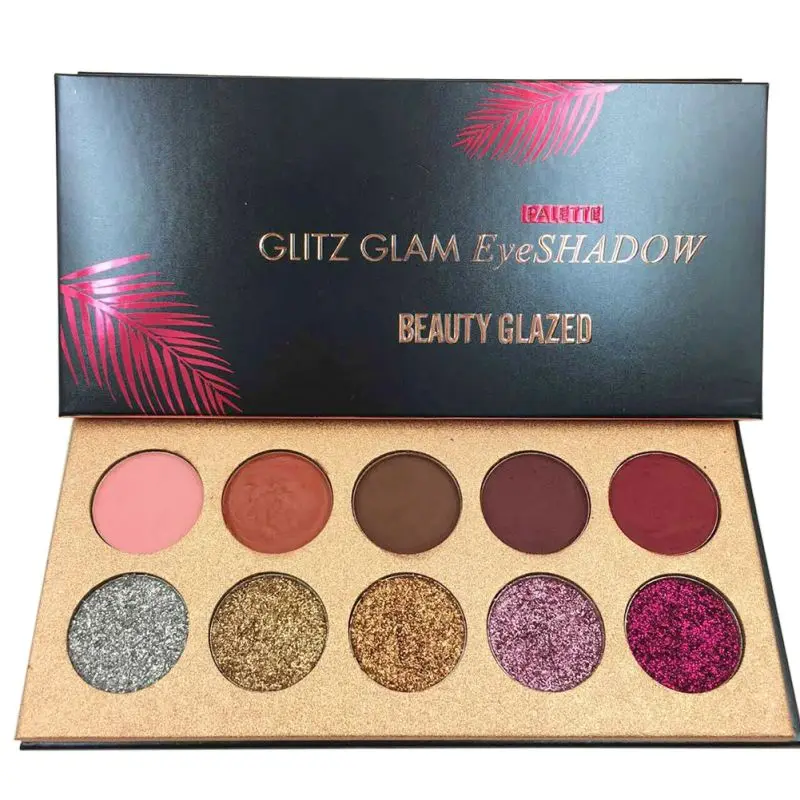 

Glitterinjections Pressed Shimmer Matte Glitters Eyeshadow Diamond Rainbow Make Up Cosmetic Eye Shadows 10 Colors