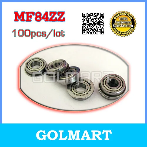 100pcs Boutique flange ball bearings MF84ZZ / LF840ZZ size 4*8*9.2*3*0