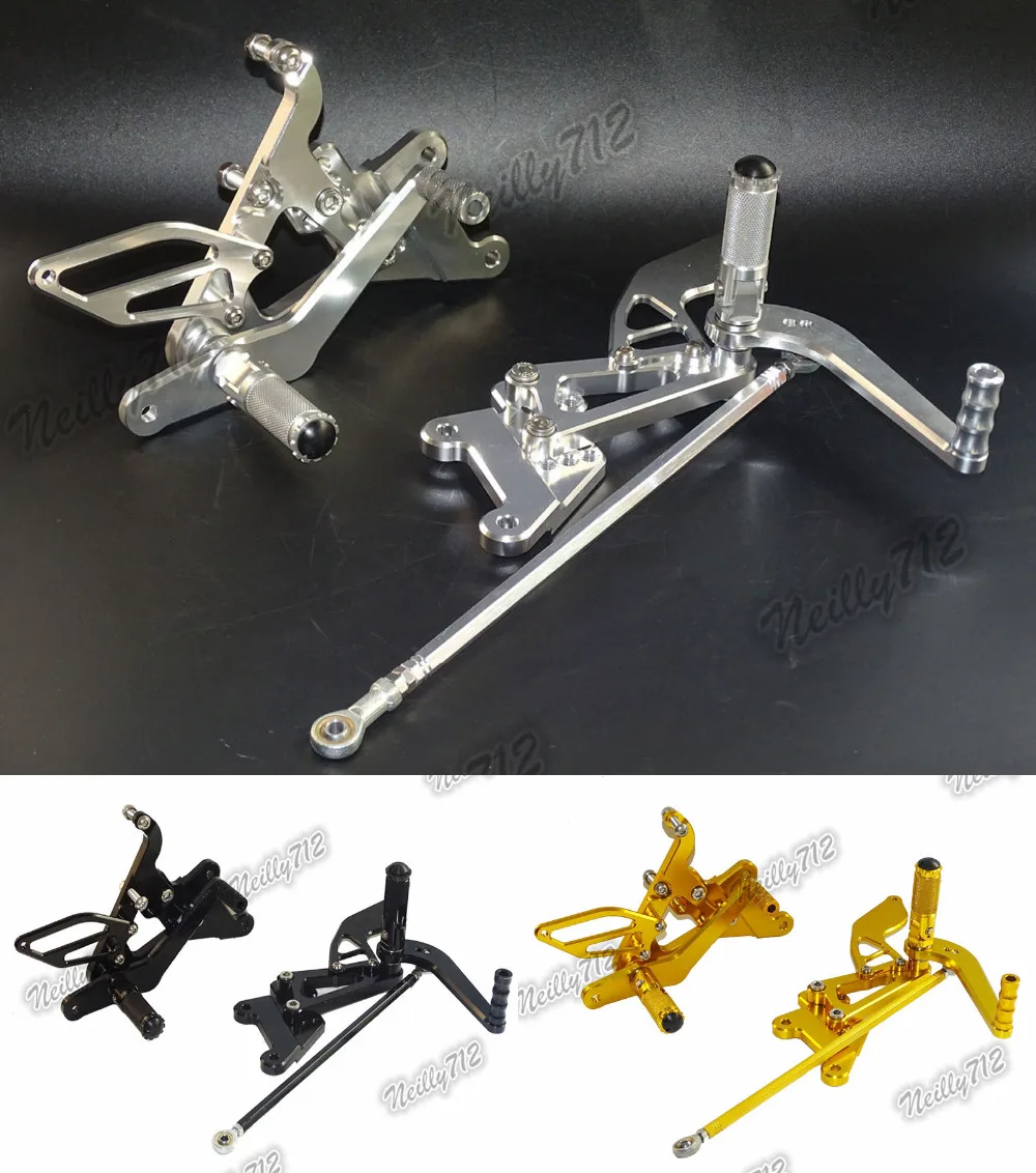 

waase CNC Adjustable Rider Rear Sets Rearset Folding Footrest Foot Rest Pegs For Yamaha YZF R6 2003 2004 2005