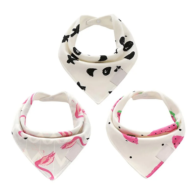Baby Girls Boys Baby Clothing Saliva Towel Cotton Cartoon Bibs Burp Cloths 3pcs/Set Fit 0-3Y Baby Accessories
