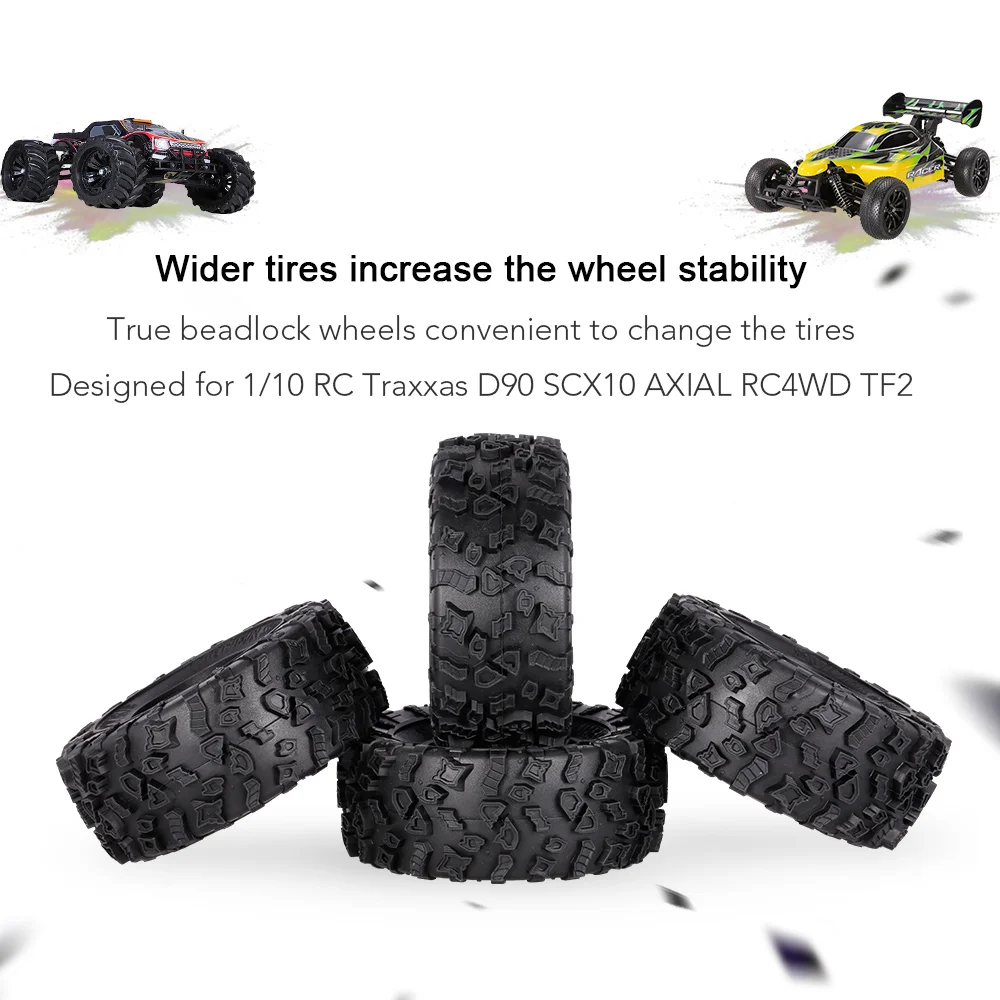 4Pcs for AUSTAR AX-4021 2.2 Inch 130mm Vehicle Rock Crawler Tires for 110 Traxxas D90 SCX10 AXIAL RC Car Tire Wheel RC Parts (9)