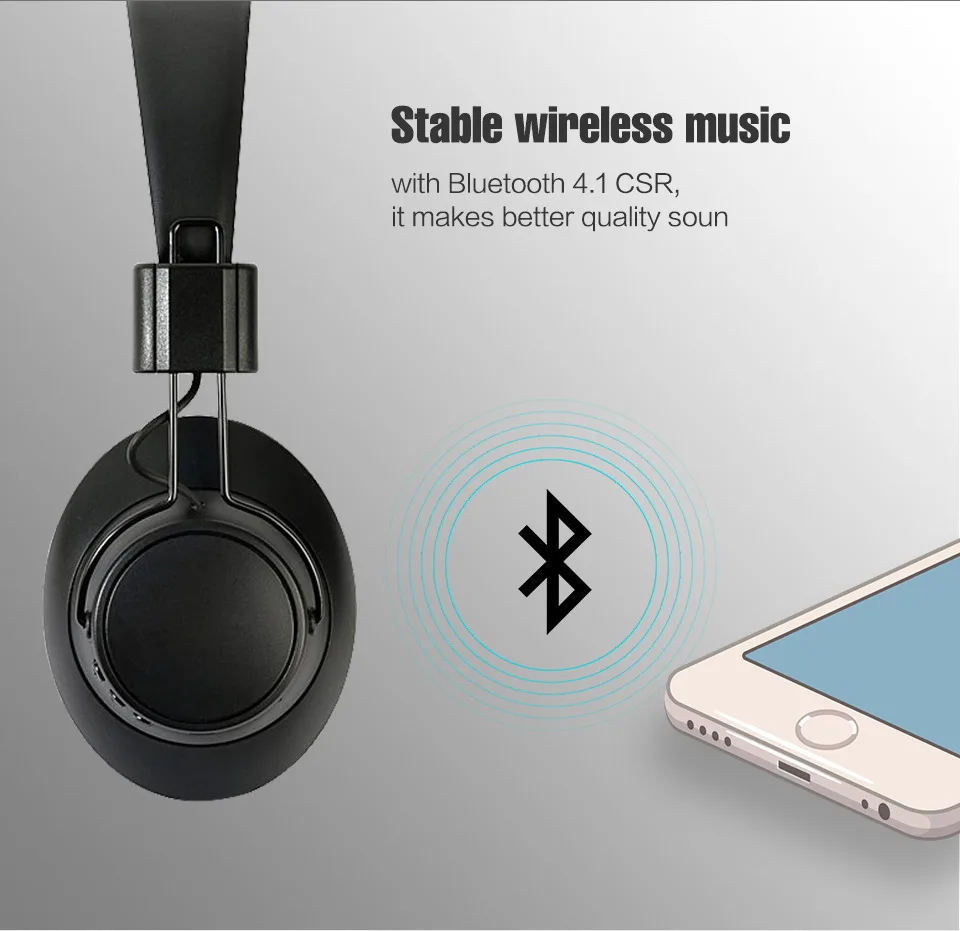 Бесплатная доставка активная шумоподавление Гарнитура Беспроводная Bluetooth бас-наушники HIFI наушники с микрофоном для телефона AN07
