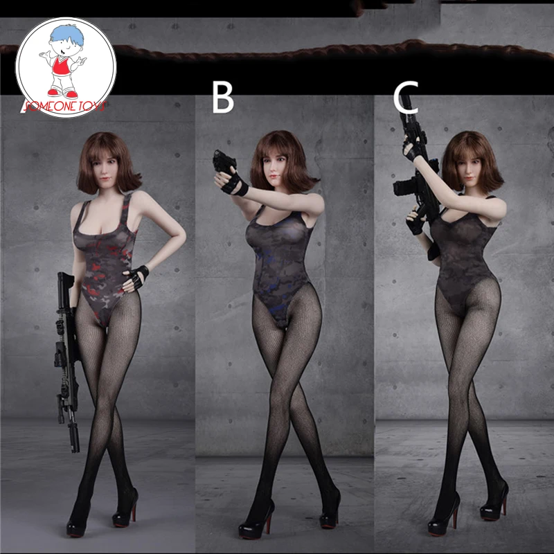 

1/6 Scale Female Clothes Tights Camouflage Swimsuit Seamless Stockings Set for 12'' Action Figure Body Accessory